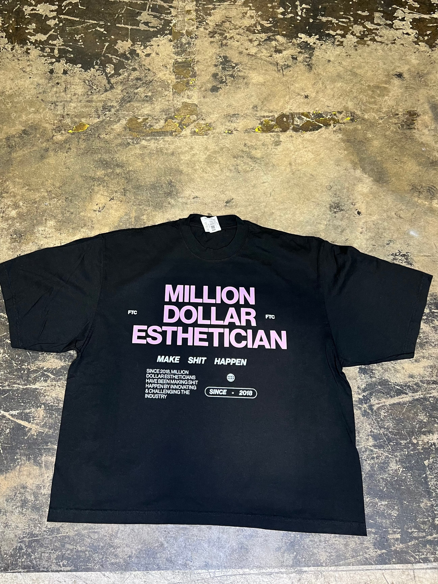 Million Dollar Esthetician Drop Shoulder Tee (Pink)