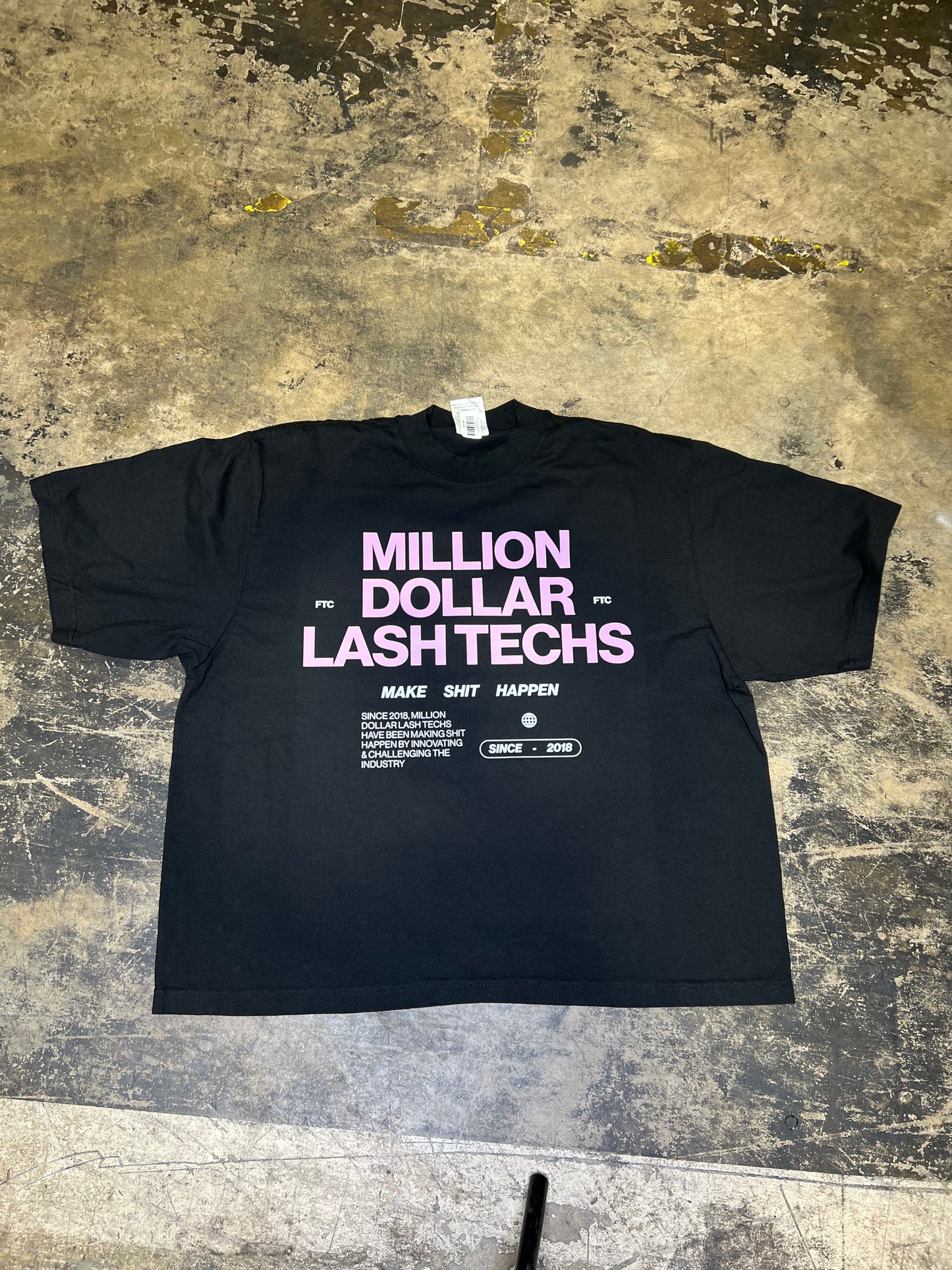 Million Dollar Lash Techs Drop Shoulder Tee (Pink)