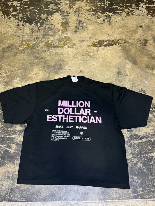 Million Dollar Esthetician Drop Shoulder Tee (Pink)